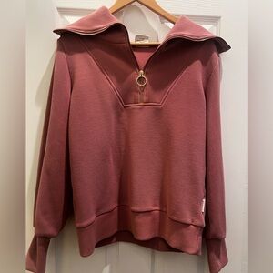 Varley Pink Sweatshirt with Gold Zipper